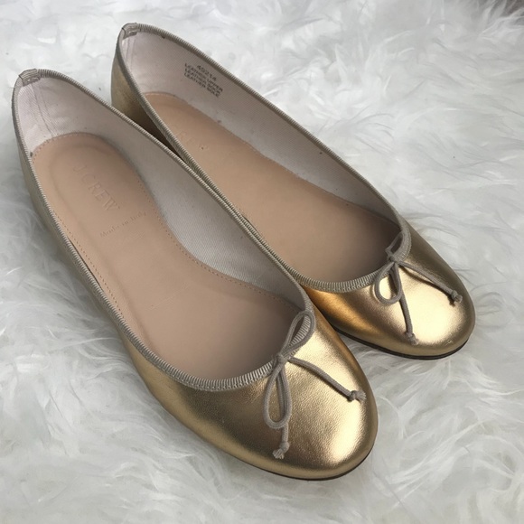 🥂2/$60 SALE🥂NWOT J. Crew Gold Ballet Flats - 7 - Picture 8 of 8